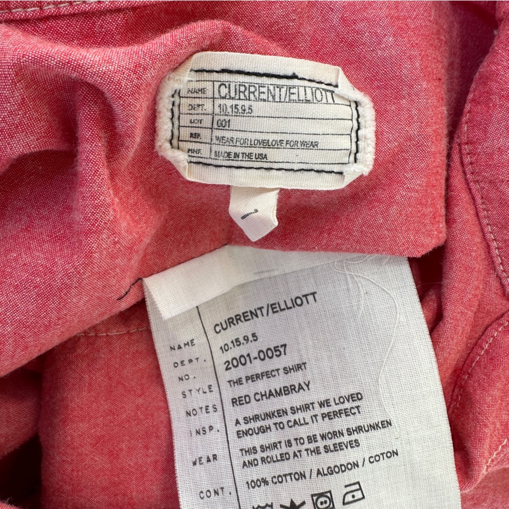 Current/Elliott The Perfect Shirt Red Chambray - Picture 9 of 9